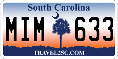 SC license plate MIM633