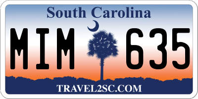 SC license plate MIM635