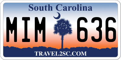SC license plate MIM636