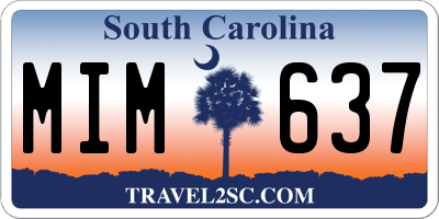 SC license plate MIM637
