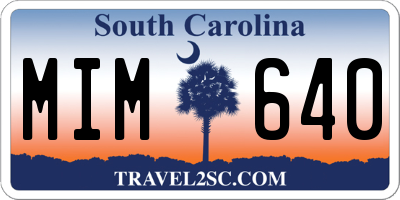 SC license plate MIM640
