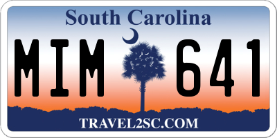 SC license plate MIM641
