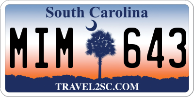 SC license plate MIM643