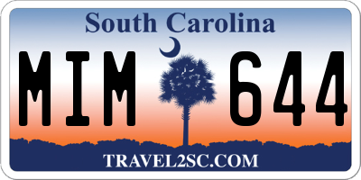 SC license plate MIM644