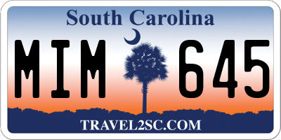 SC license plate MIM645