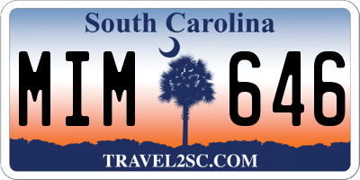SC license plate MIM646