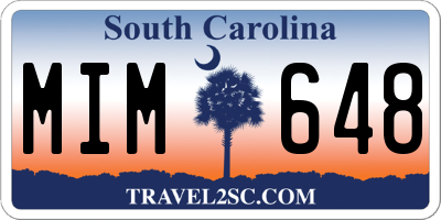 SC license plate MIM648