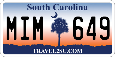 SC license plate MIM649