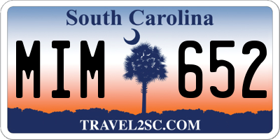 SC license plate MIM652