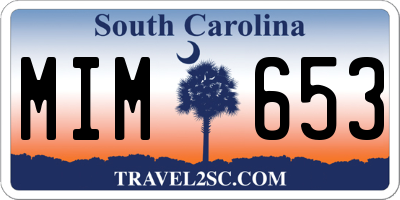 SC license plate MIM653