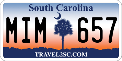 SC license plate MIM657