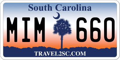 SC license plate MIM660