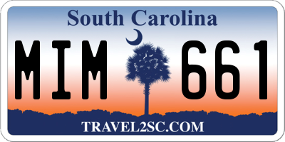SC license plate MIM661
