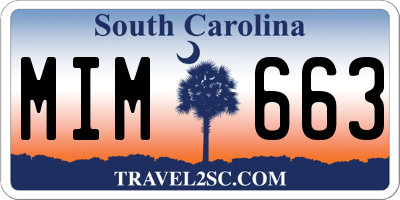 SC license plate MIM663
