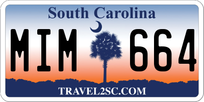 SC license plate MIM664