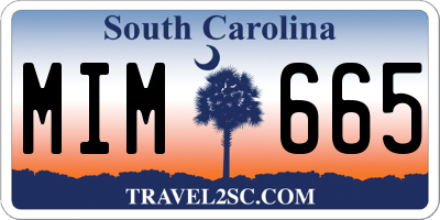SC license plate MIM665