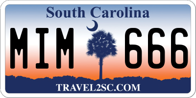 SC license plate MIM666