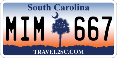 SC license plate MIM667