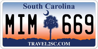 SC license plate MIM669