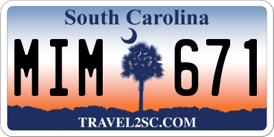 SC license plate MIM671