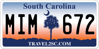 SC license plate MIM672