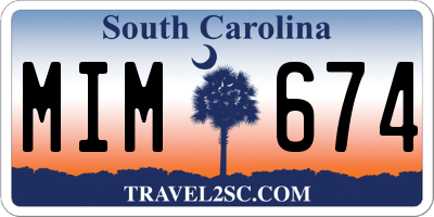 SC license plate MIM674