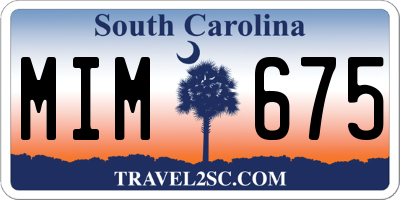 SC license plate MIM675