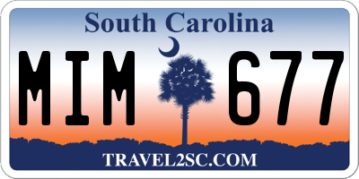 SC license plate MIM677