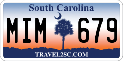 SC license plate MIM679