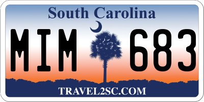 SC license plate MIM683