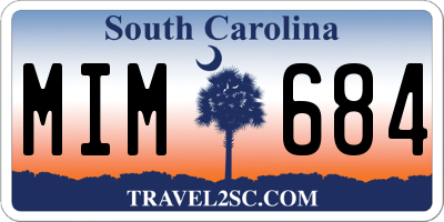 SC license plate MIM684