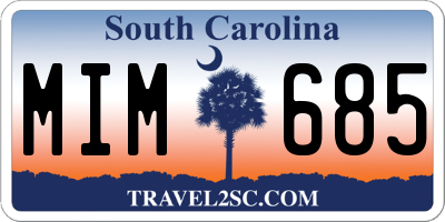 SC license plate MIM685