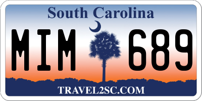SC license plate MIM689