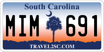 SC license plate MIM691