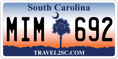 SC license plate MIM692