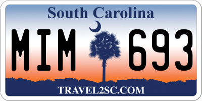 SC license plate MIM693