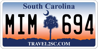 SC license plate MIM694