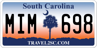 SC license plate MIM698
