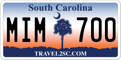 SC license plate MIM700