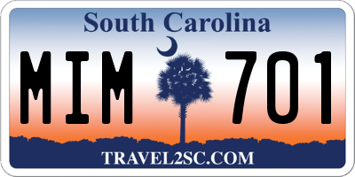 SC license plate MIM701
