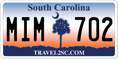 SC license plate MIM702