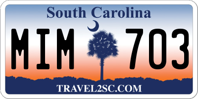 SC license plate MIM703