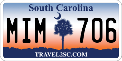 SC license plate MIM706