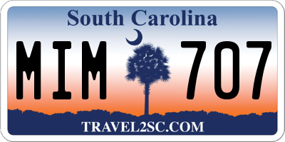 SC license plate MIM707