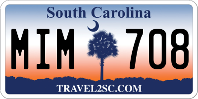 SC license plate MIM708