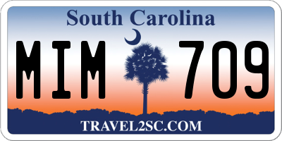 SC license plate MIM709