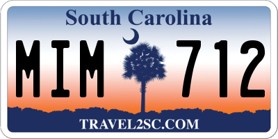 SC license plate MIM712