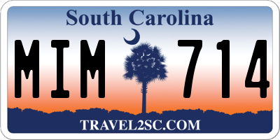 SC license plate MIM714