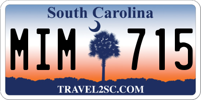 SC license plate MIM715