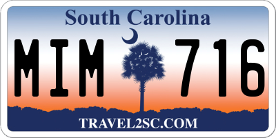 SC license plate MIM716